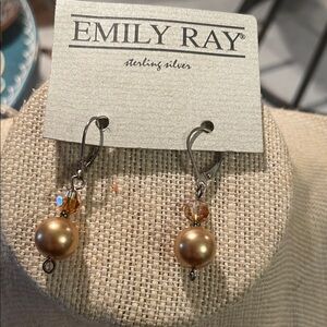 Emily Ray Silver Earrings with Gold Pearls